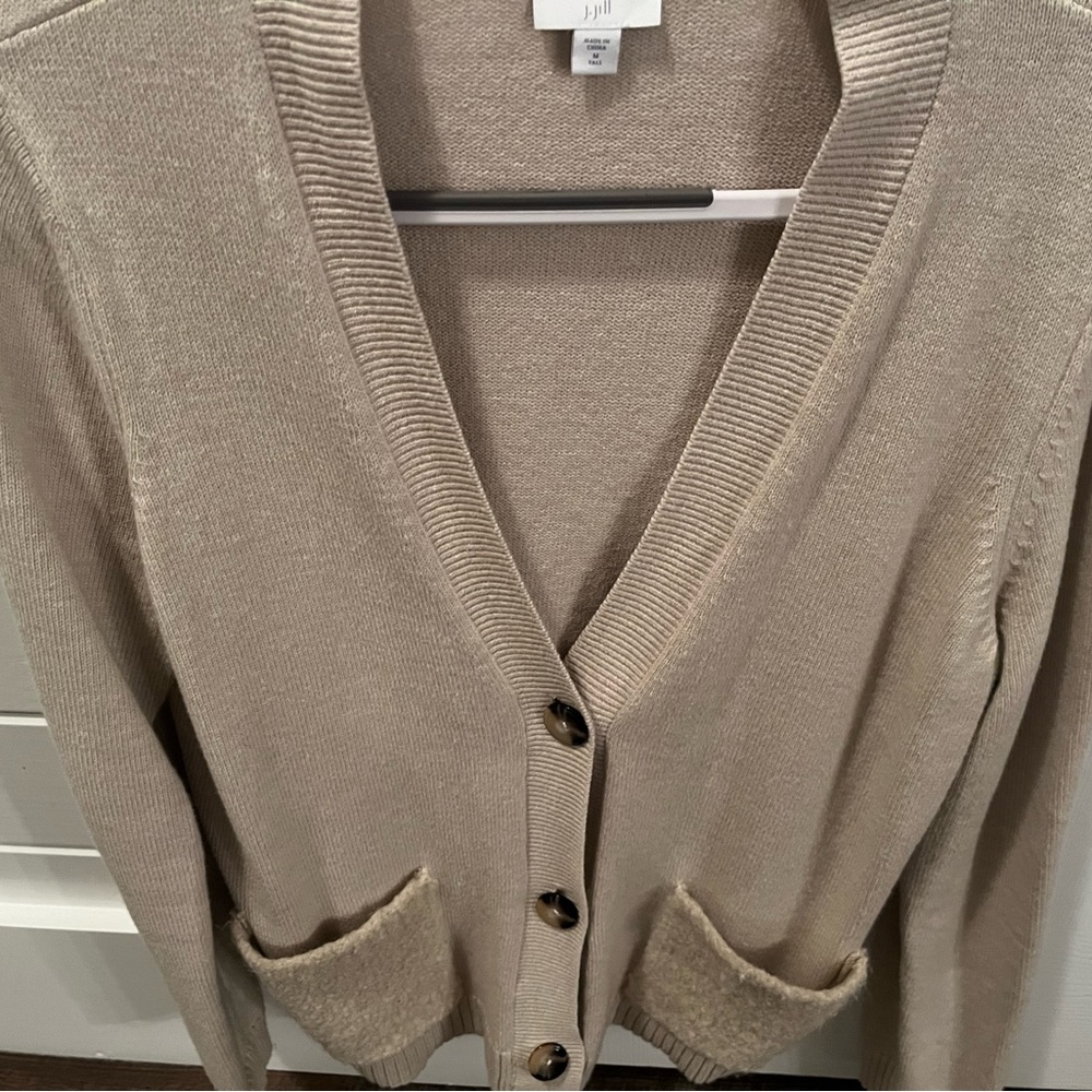 J. Jill NWOT Beige Button-Up Cardigan Medium Tall